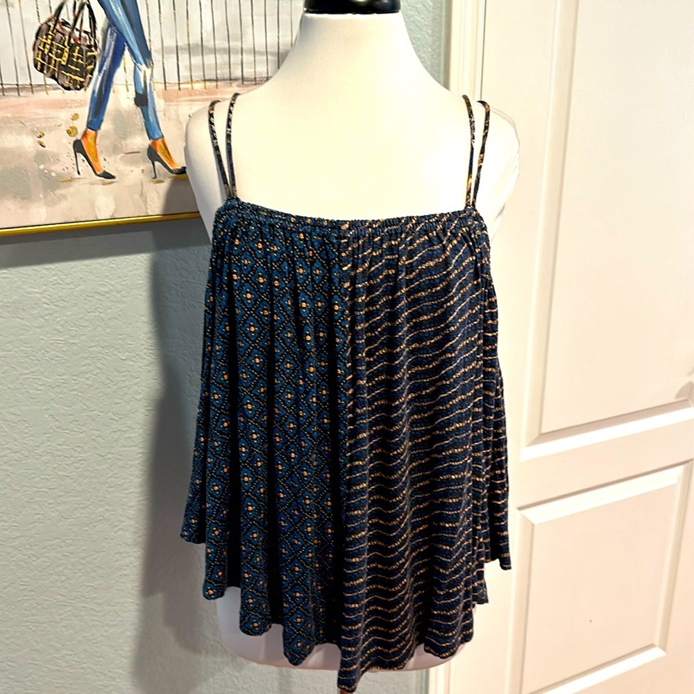 Anthropologie • Deletta Cold Shoulder, Contrasting Fabric • Boho Vibes • Sz M